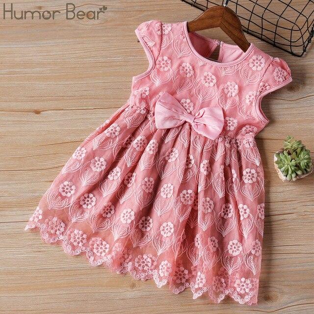 Humor Bear Girl Dresses Chiffon Dots Fashion Clothing Princess Sling Dress