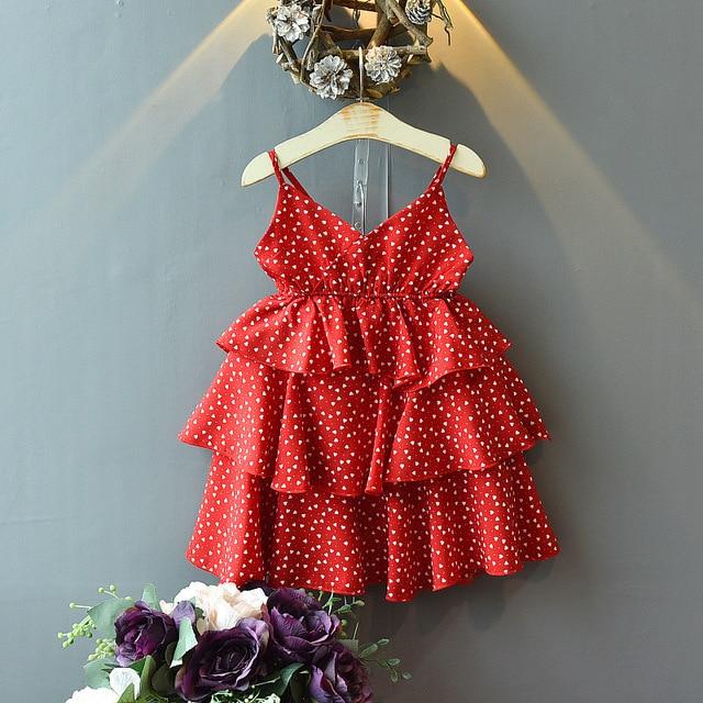 Humor Bear Girl Dresses Chiffon Dots Fashion Clothing Princess Sling Dress