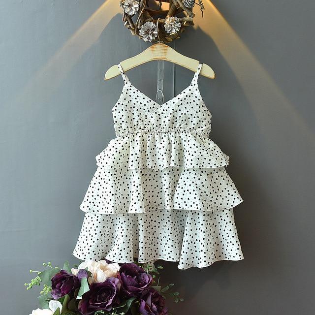 Humor Bear Girl Dresses Chiffon Dots Fashion Clothing Princess Sling Dress