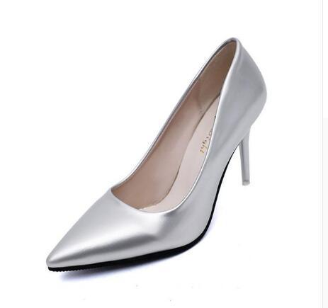 Hot Women's Shoes Pointed Toe Shoes Patent Leather Dress High Heels Wedding Shoes Woman Red Wine Red