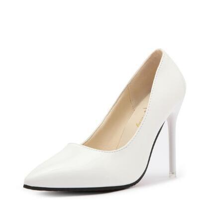 Hot Women's Shoes Pointed Toe Shoes Patent Leather Dress High Heels Wedding Shoes Woman Red Wine Red