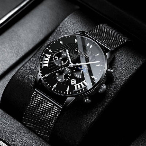 Business Quartz Wristwatches Analog Steel Casual Male Watch Wrist Clock For Man
