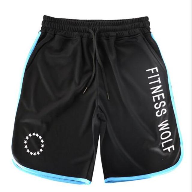 Men Gyms Shorts Fitness Bodybuilding Short Pants Beach Shorts Elastic Waist Shorts