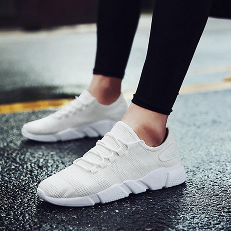 Sneakers Breathable Casual No-slip Vulcanize Air Mesh Lace Up Wear-resistant Shoes