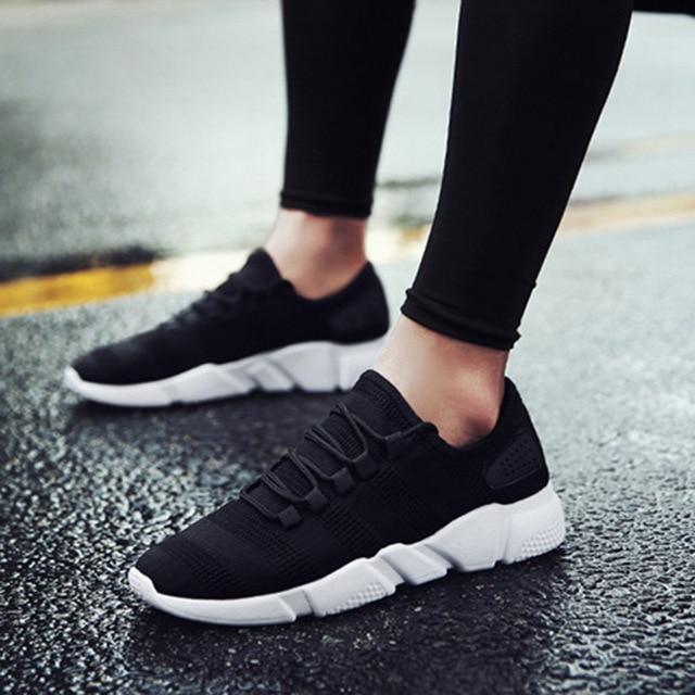 Sneakers Breathable Casual No-slip Vulcanize Air Mesh Lace Up Wear-resistant Shoes