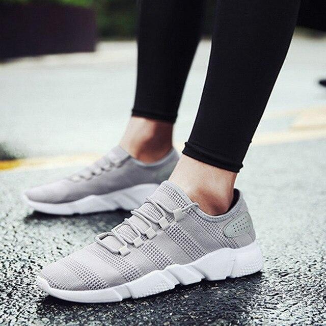 Sneakers Breathable Casual No-slip Vulcanize Air Mesh Lace Up Wear-resistant Shoes