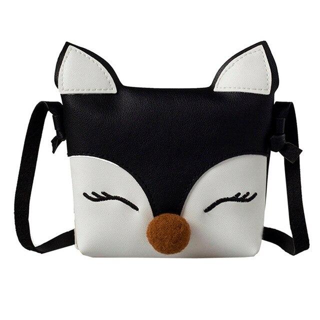 Cute Fox Shoulder Bag  Leather Small Packet Kindergarten Girls Boys Cross-body Bag