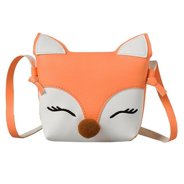 Cute Fox Shoulder Bag  Leather Small Packet Kindergarten Girls Boys Cross-body Bag