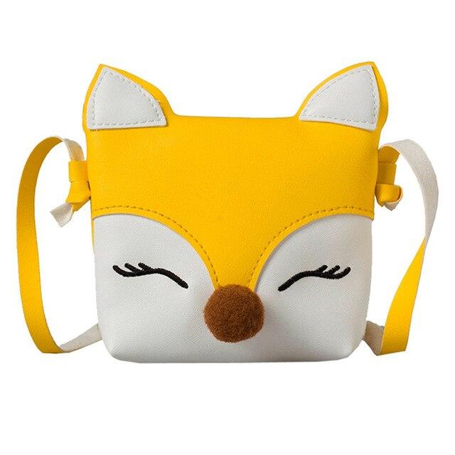 Cute Fox Shoulder Bag  Leather Small Packet Kindergarten Girls Boys Cross-body Bag