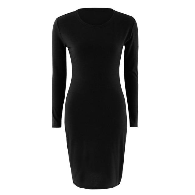 Hot Slim Bodycon Dress Women Solid Color Chic Party Dresses Casual Sleep Wear Inside Wear Vestidos Pencil Dress