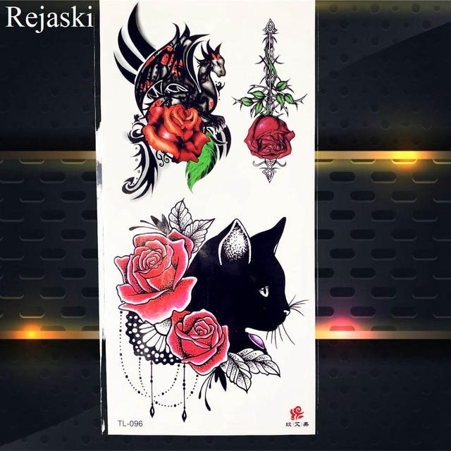 Purple Rose Jewelry Water Transfer Tattoo Stickers Women Body Chest Art Temporary Tattoo Girl Waist Bracelet Flash Tatoos Flower