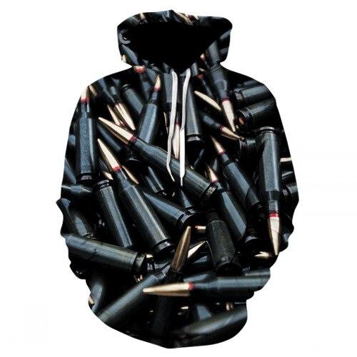 Thin, long-sleeved 3D pullover hoodie for fall  skull fake punk hip-hop rock two-piece heavy metal hoodie for men