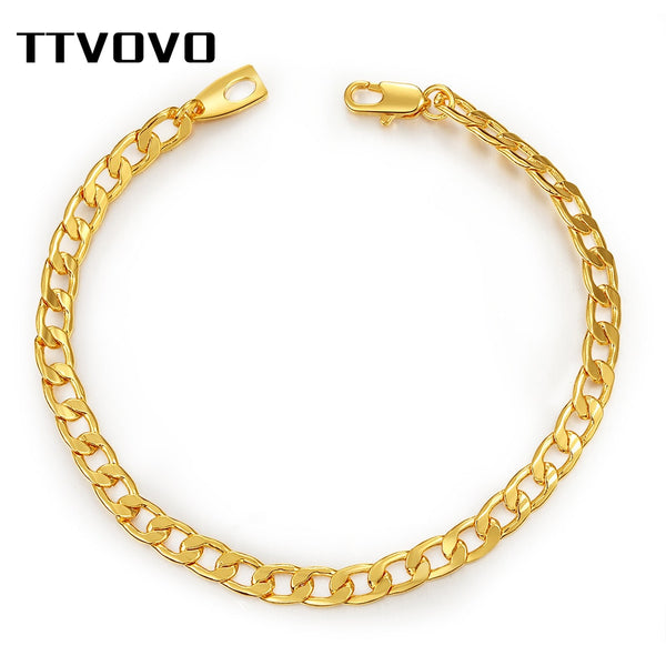 Gold Filled Cuban Link Chain Bracelet